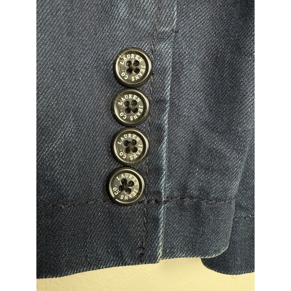 Ralph Lauren‎ Jeans Co Women's M Denim Blazer Jacket Preppy Old Money - Picture 6 of 10
